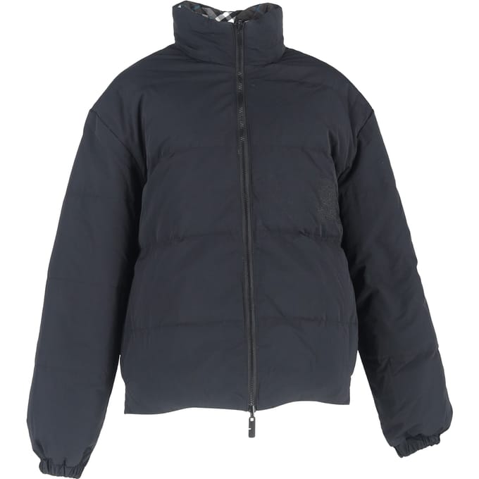 Burberry geruite pufferjas van zwart nylon
