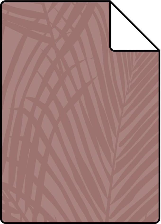 Proefstaal ESTAhome behang palmbladeren oudroze - 26.5 x 21 cm - 131220-S