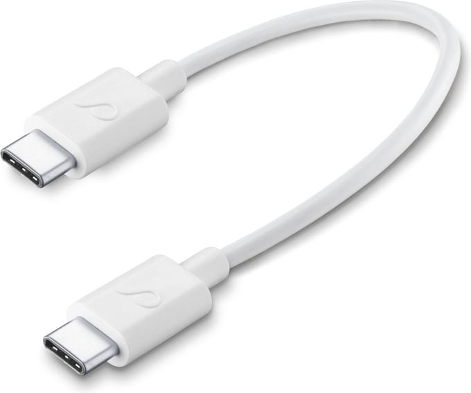 Cellularline - Datakabel, usb-c to usb-c (15 cm), wit
