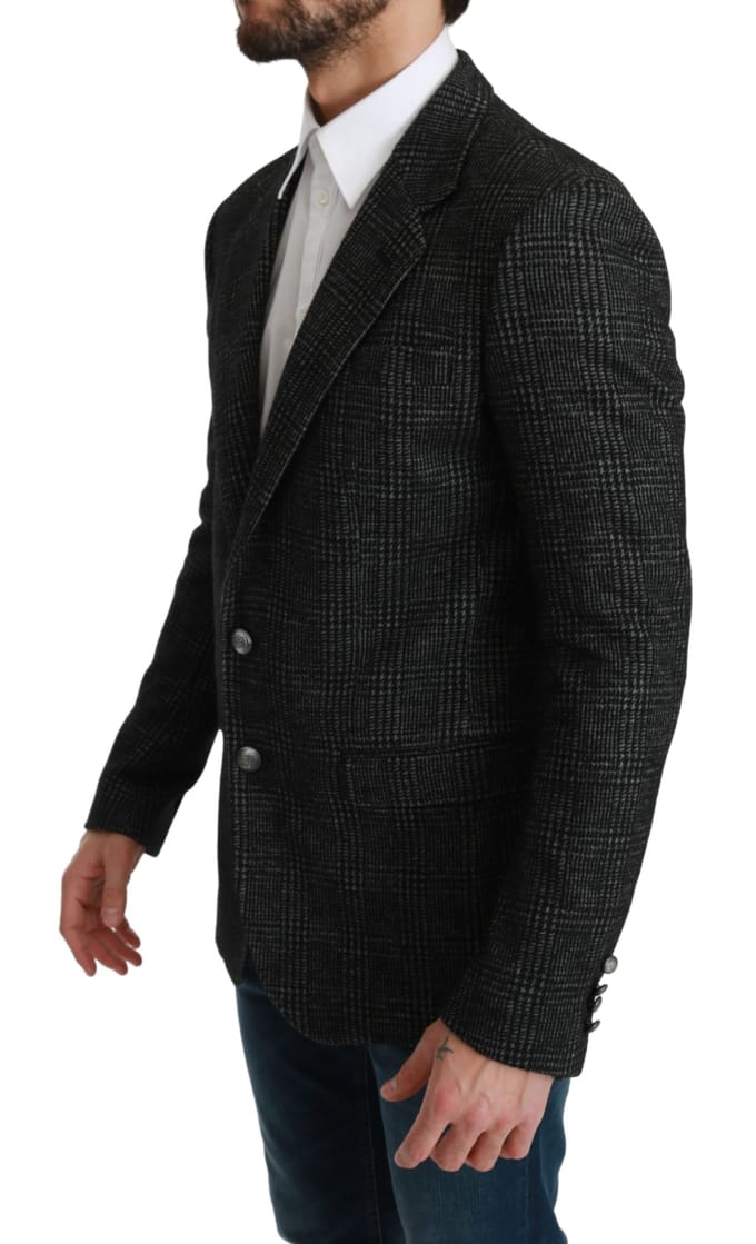 Dolce & Gabbana Mannen Grijs geruit Slim Fit Jasje Blazer