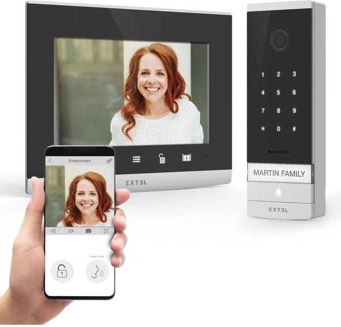 Extel CODE Connect Complete set voor Video-deurintercom WiFi Zwart, Glas