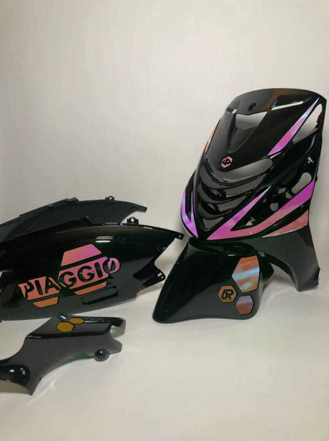 Piaggio Zip Stickerset - Hexa - Roze/paars cameleon
