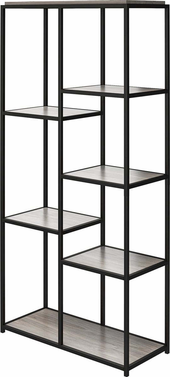 Quincy-Boekenkast - Grijs/Zwart