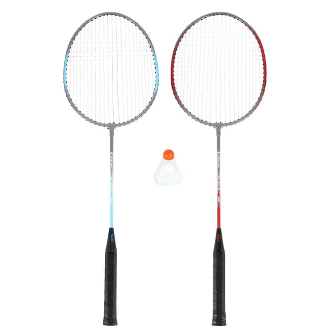Badmintonracket staal + shuttlecock NILS NRZ002 (x3)