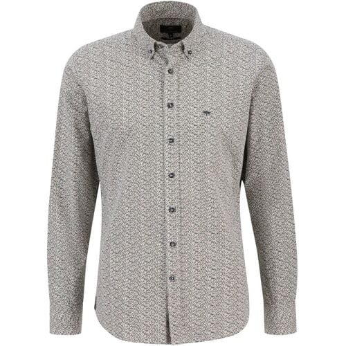 Fynch-Hatton Overhemd Modern Mini Abstract Pattern Button Down Deep Forest / male