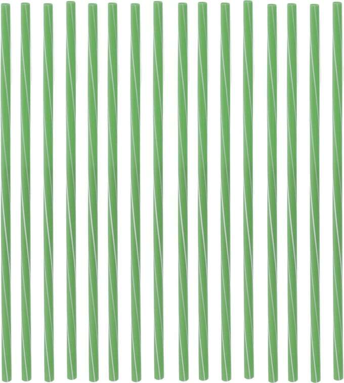Excellent Houseware Drinkrietjes - herbruikbaar - vaatwasserbestendig - 100 ST - Groen/wit - 22 cm