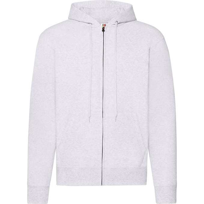 Fruit of the Loom Heren Classic Heather Hoodie met rits (Wit)