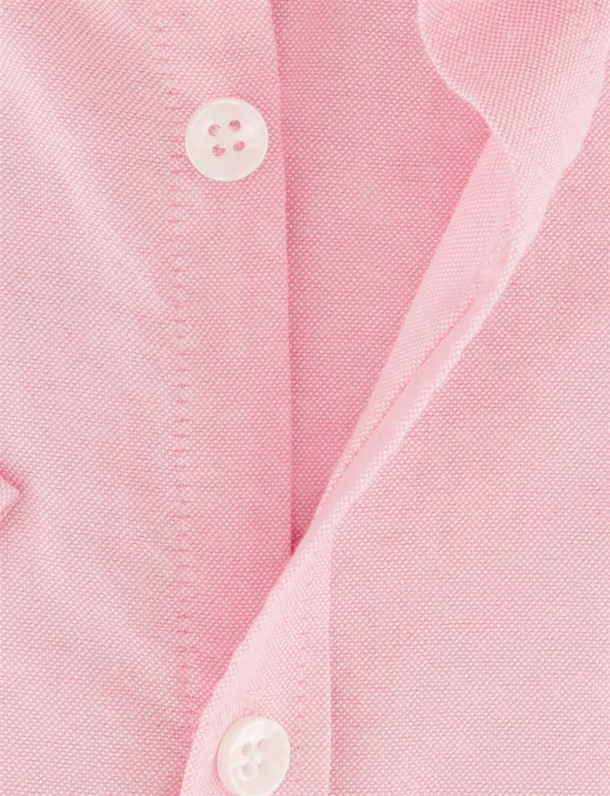 Modern Fit Ledub overhemd korte mouw roze