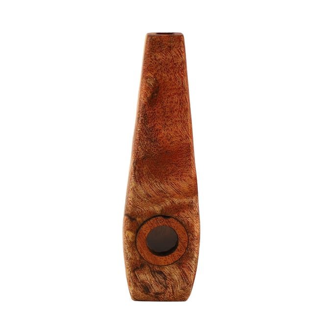 Kazoo Fluit Esdoornhout Fluit Muzikaal Blaasinstrument met Membraan voor Spelen brown