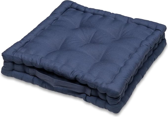 Zitkussen-Matraskussen Wicotex katoen 57x57x10cm blauw