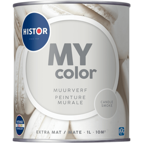 Histor MY Color Muurverf Extra Mat - Reinigbaar - Extra Dekkend - 1L - Candle Smoke - Gebroken Wit