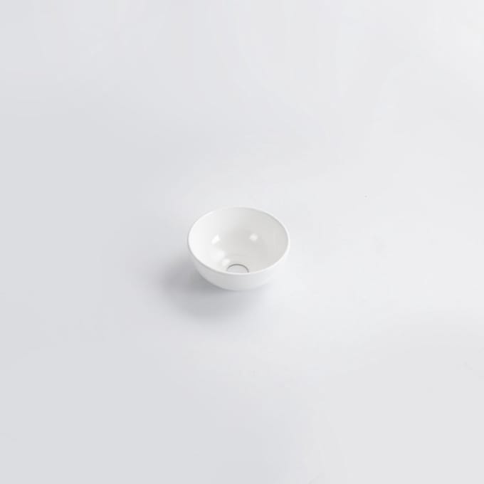 QeramiQ Dely Waskom - 20x20x9cm - rond - keramiek - glans wit