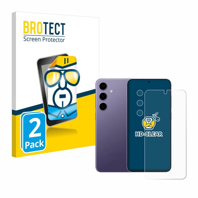 BROTECT - Screenprotector voor Samsung Galaxy S24 (Voor+Camera) - Folie Beschermfolie transparant 2 Stuks