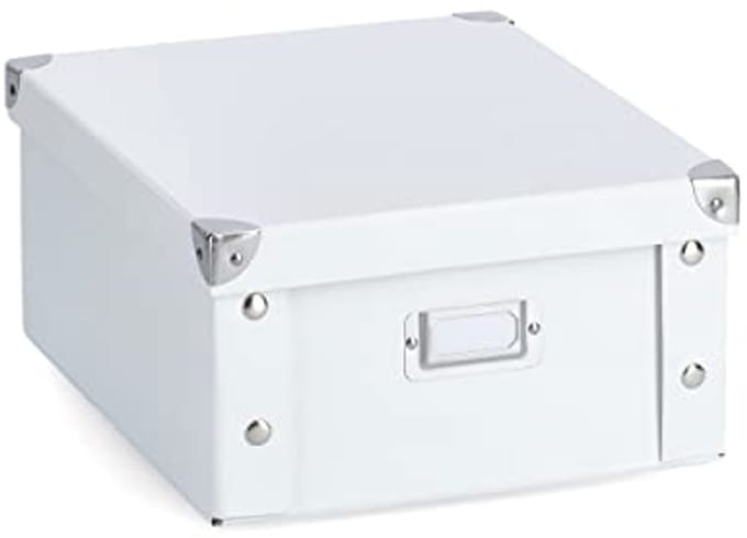 Opbergdoos met Witte Strepen - Karton - 31 x 26 x 14 cm