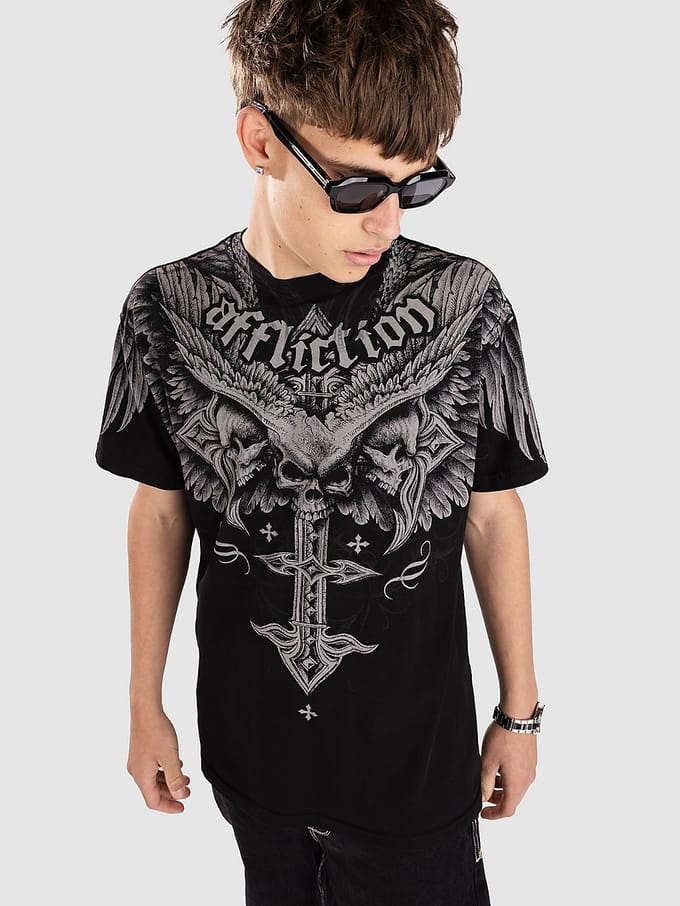 Affliction Death Eyes T-Shirt zwart