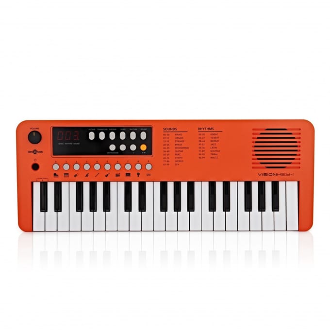 VISIONKEY-1 Draagbaar Minikeyboard met 37 Toetsen, Oranje