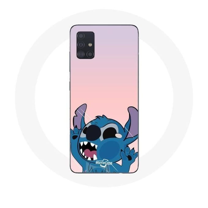 Coque pour Samsung Galaxy A71 Stitch le Nez en l'air fond rose