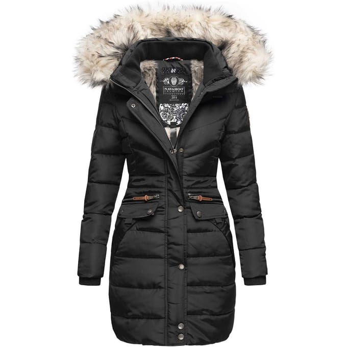 Navahoo Dames Winterjas Paula – Extra Warm, Waterafstotend & Met Afneembare Bontkraag