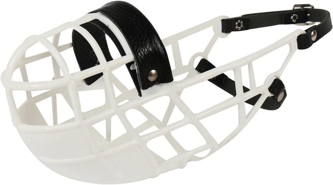 Honden Muilkorf - Bark Preventer - Vrijheid Wandelen - Drink en Eet Mogelijk - Diepte 13cm Breedte 7.5cm - Wit