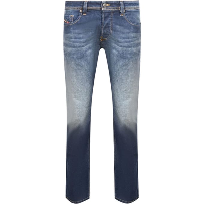Diesel Heren Larkee-X Stone Wash Straight Jeans (Donkerblauw)