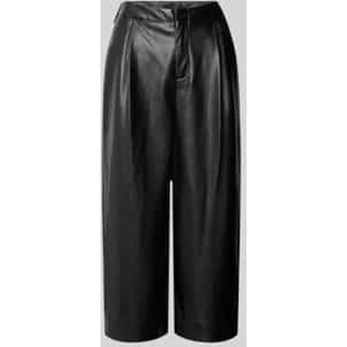 straight fit broek in midilengte met bandplooien