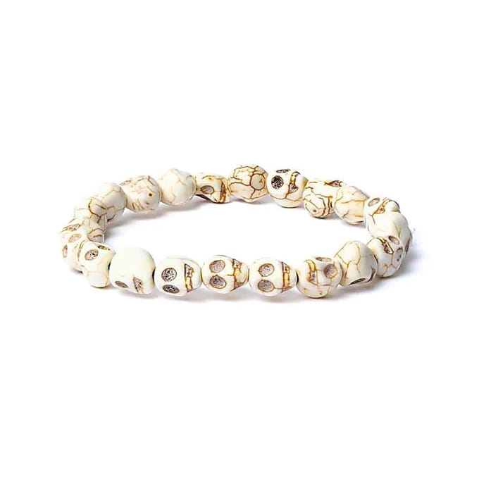 Yogi & Yogini - Armband - been - 21 schedelvormige kralen - Beendermeel - Nepal