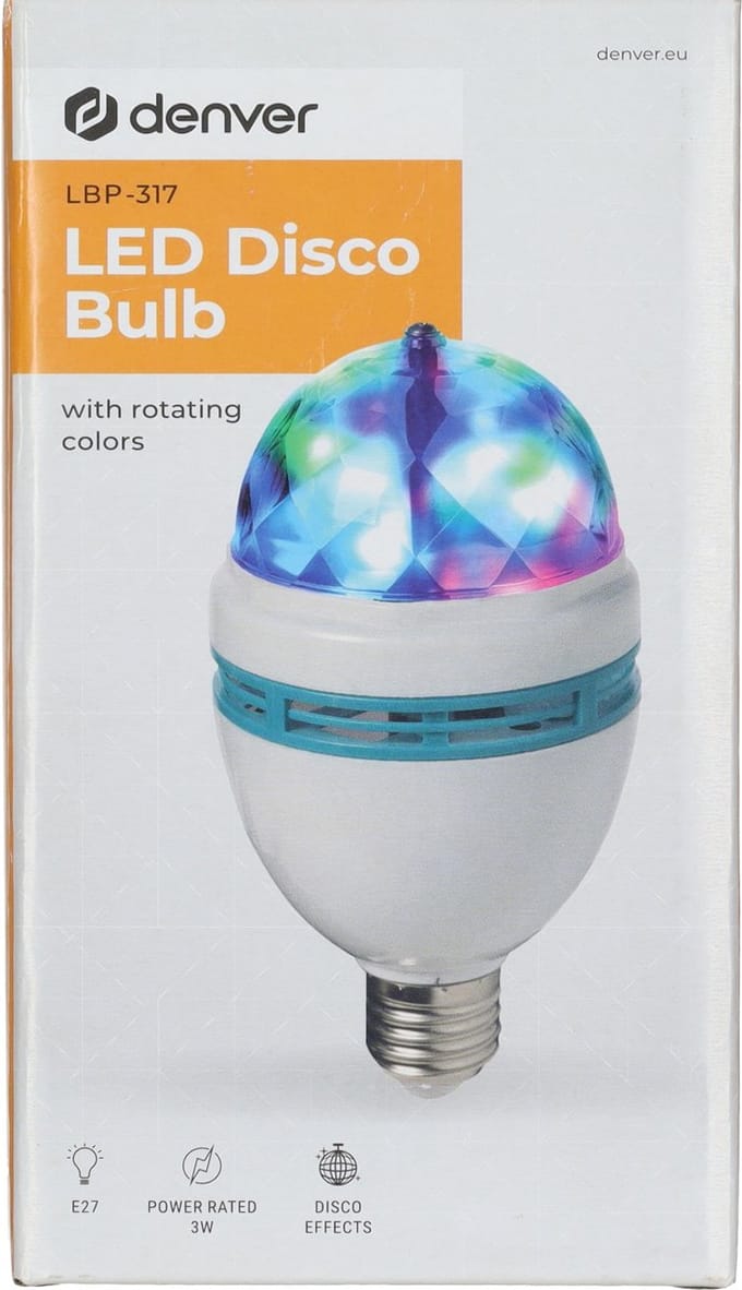 Denver Discolamp - LED Lamp - Roterende Discolamp - Party Light - LBP317 - Wit