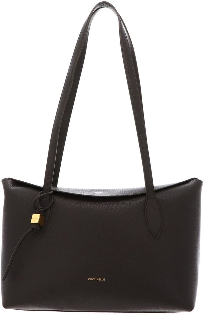 COCCINELLE Leren schoudertas Thess Handbag Grained Leather Fango donkergroen