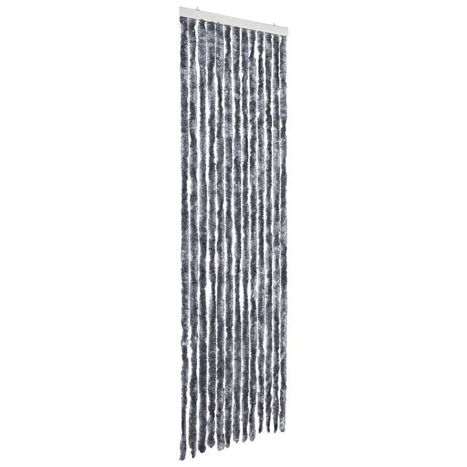 vidaXL - Vliegengordijn - 56x185 - cm - chenille - zilverkleurig