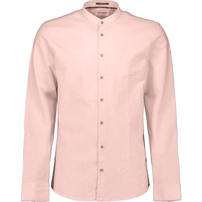 No Excess Shirt with linen granddad soft pink