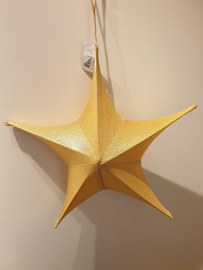 Countryfield Kersthanger Ster Maria 43 Cm Textiel Goud