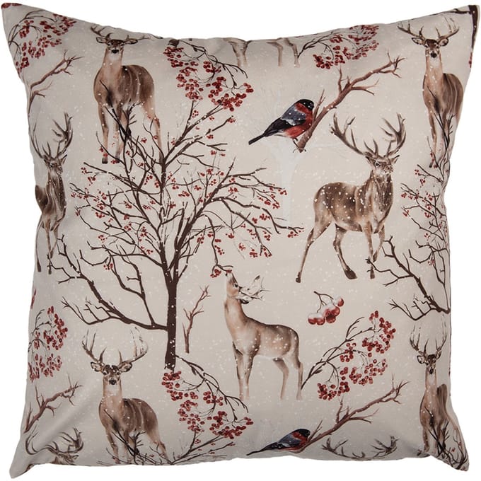 Clayre & Eef Sierkussen 45x45 cm Beige Polyester Dieren