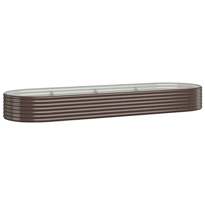 vidaXL - Plantenbak - 322x100x36 - cm - gegalvaniseerd - staal - bruin