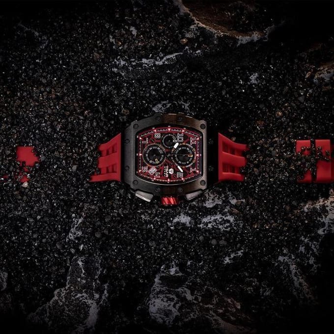 Horloge - TSAR BOMBA - Tonneau - Luxe - Waterdicht 5 ATM - Chronograaf wit