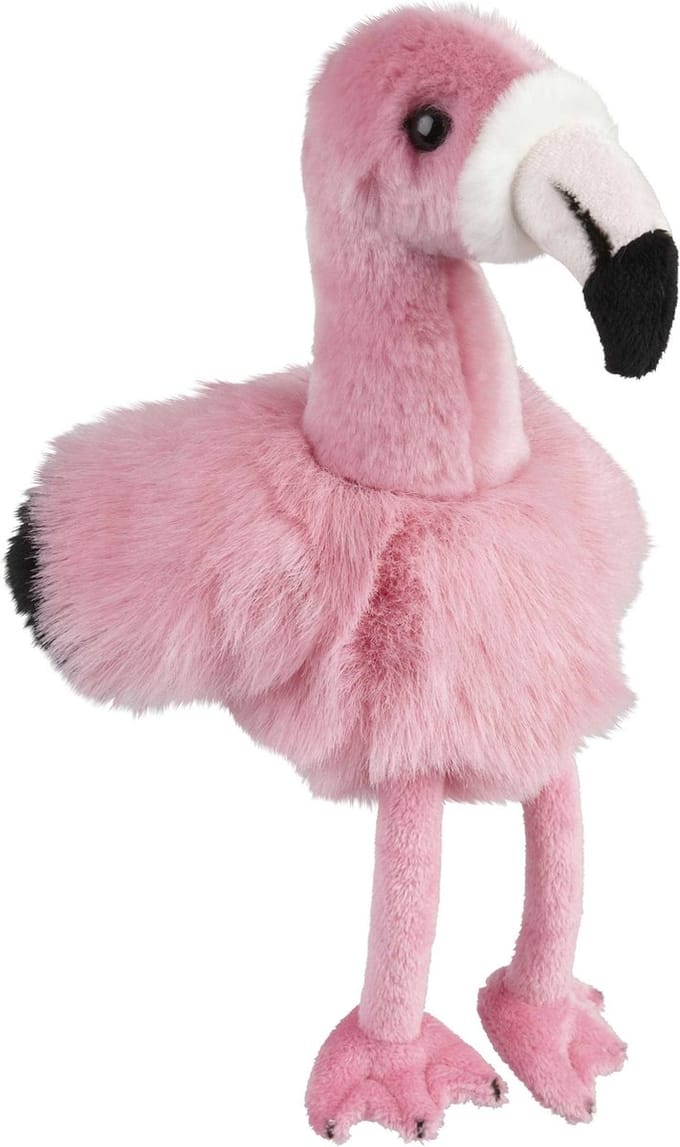 Ravensden flamingo knuffel - 18 cm - knuffeldieren - voor kinderen - vogels