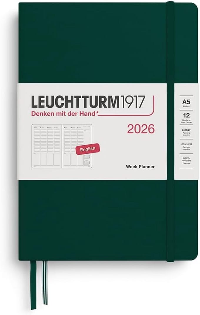 Weekplanner A5 2026 Tweedelig Overzicht Bosgroen