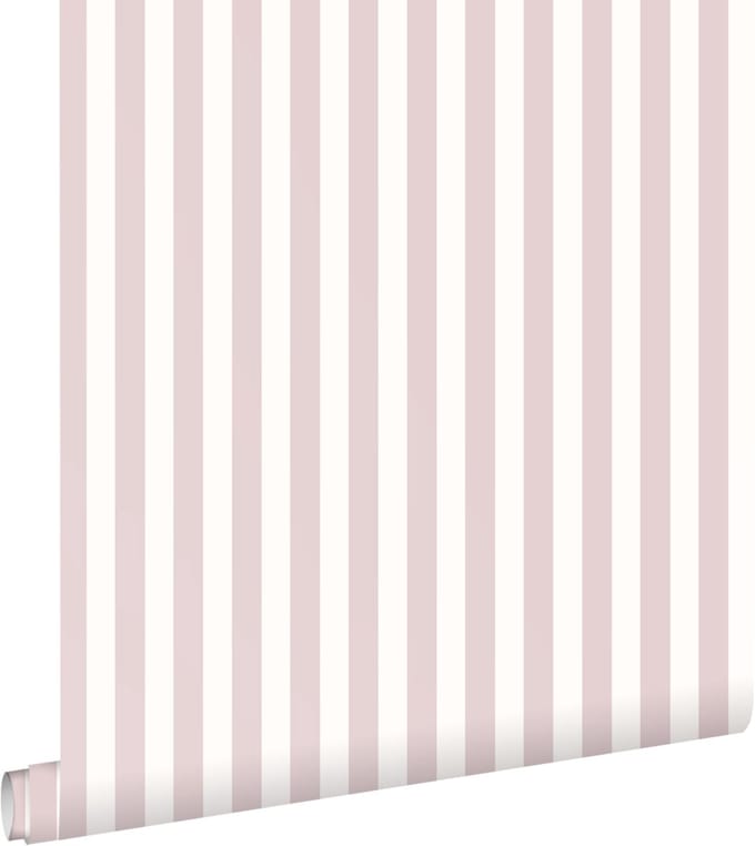 ESTAhome behang strepen lichtpaars en wit - 53 cm x 10.05 m - 130952