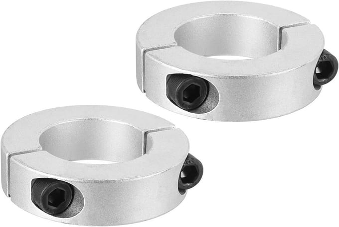 Askraag Klem - Boomhalsband Gedeeld - As Bevestigen - Dubbele Deling - 50 mm - Zilver