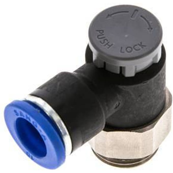 L-stuk Regelventiel 10 mm - G3/8'' Regeling-Uit Messing/Nylon Borgmoer