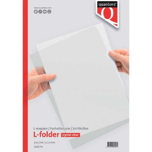 Insteekmap L-model Quantore A4 PP 0.12mm glad 25 stuks