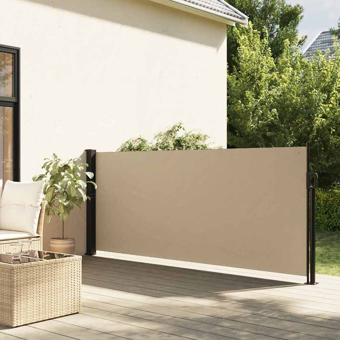 vidaXL - Windscherm - uittrekbaar - 140x600 - cm - beige