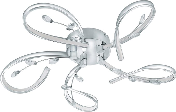 EGLO Vallemare Plafond- en Wandlamp - LED - Ø 65 cm - Chroom/Wit
