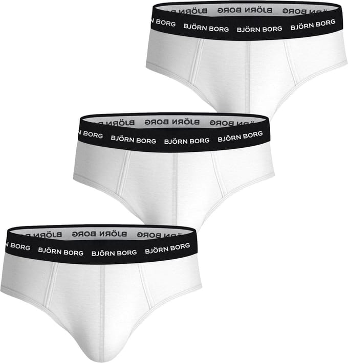 Björn Borg Cotton Stretch brief - heren slips (3-pack) - wit met zwarte band