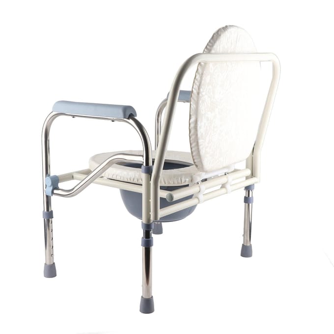 Nachtkastje Commode Stoel Verstelbare Hoogte Opvouwbare Roestvrij Staal Commode Stoel voor Toilet voor white