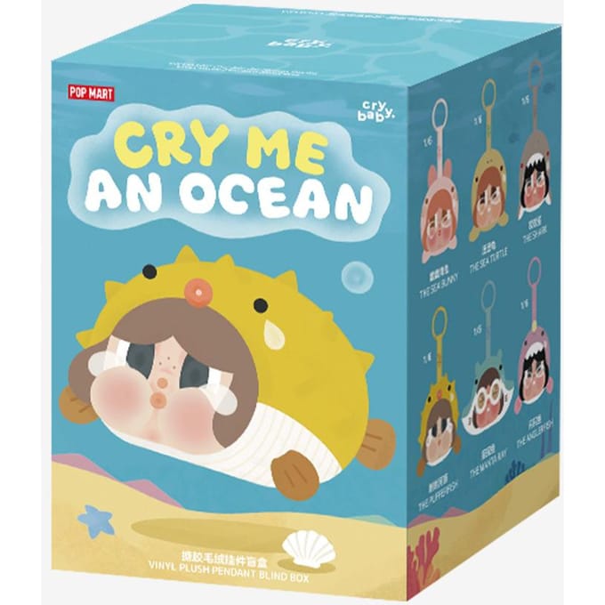 POP MART CRYBABY Cry Me An Ocean Serie - Vinyl Pluche Hanger Blind Box blue