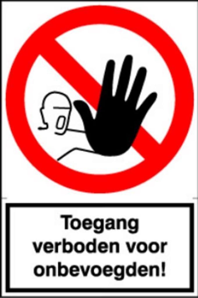 Sticker Toegang verboden voor onbevoegden