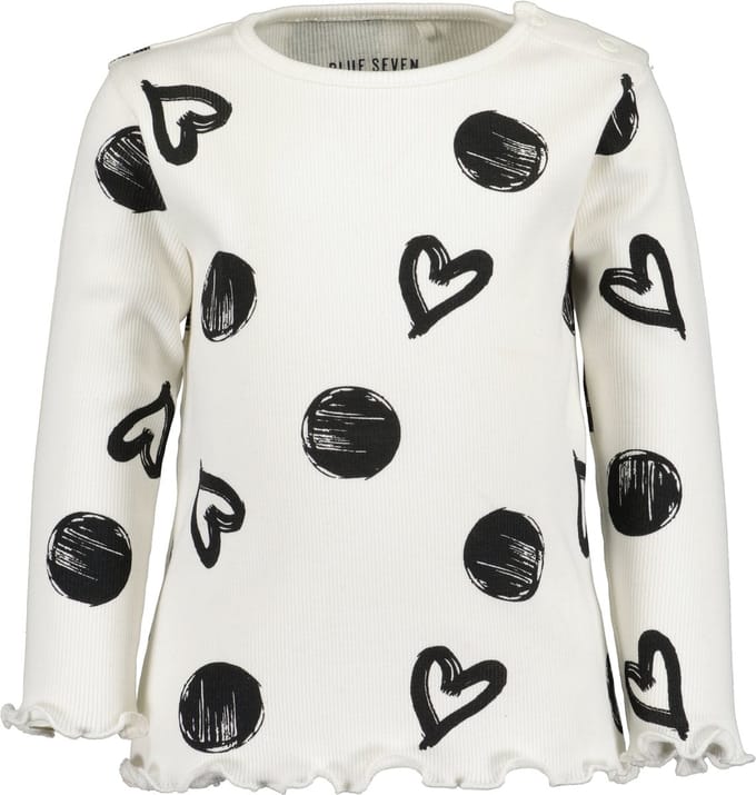 Blue Seven - Meisjes Shirt - Offwhite/Zwart - maat 68