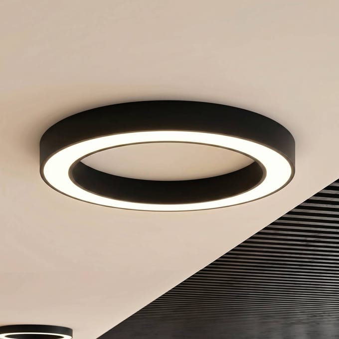Arcchio LED plafondlamp Sharelyn, Ø 80 cm, zwart, dimbaar