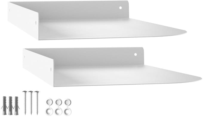 2 stuks Hoekwandplank HOVER-XIV 300x200x30mm wit