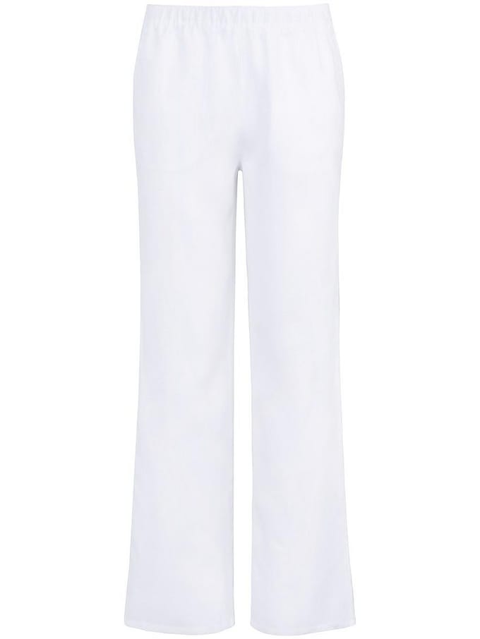 Comfortbroek pasvorm Cornelia 100% linnen Van Peter Hahn wit